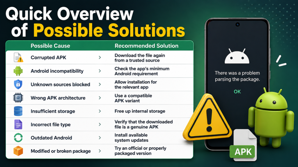 Quick Overview of Possible Solutions