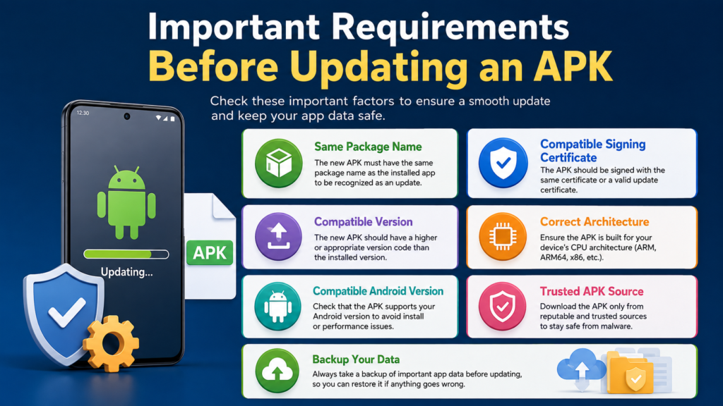 Important Requirements Before Updating an APK