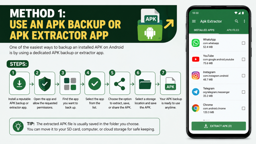 Method 1: Use an APK Backup or APK Extractor App