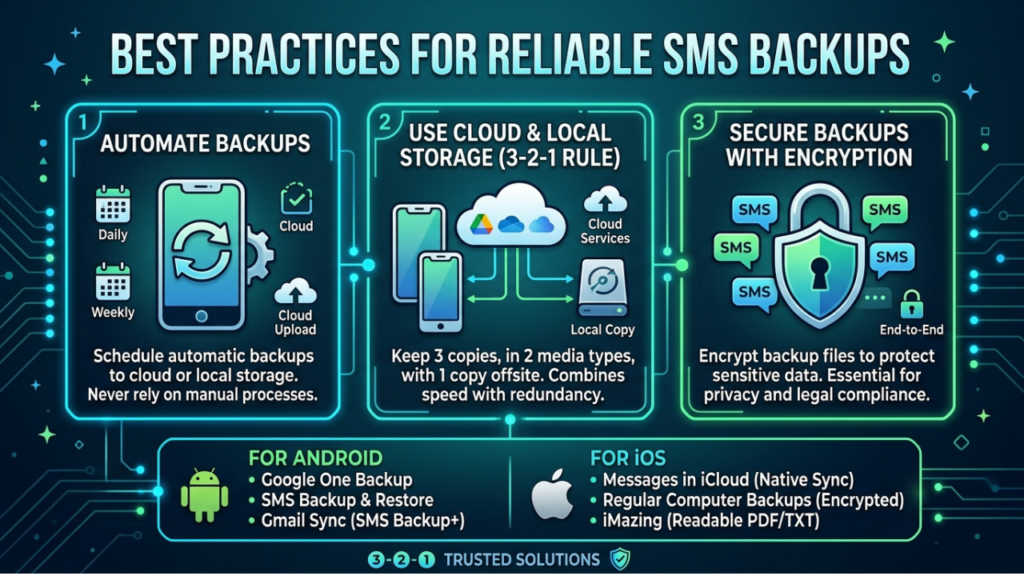 Best Practices for Reliable SMS Backups