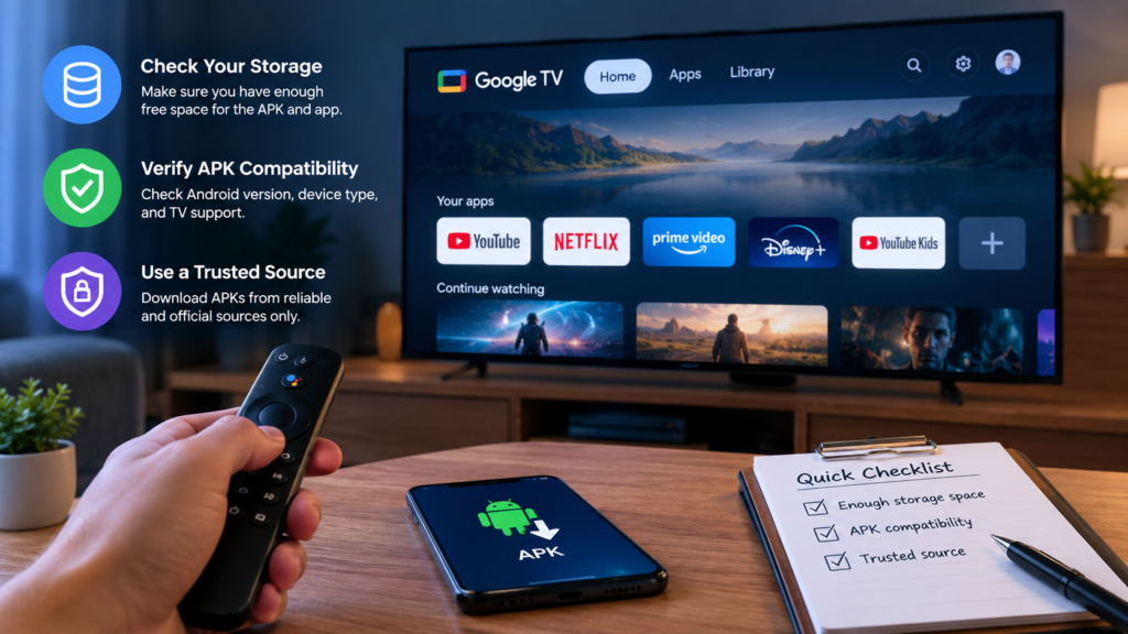 Before You Install an APK on Google TV